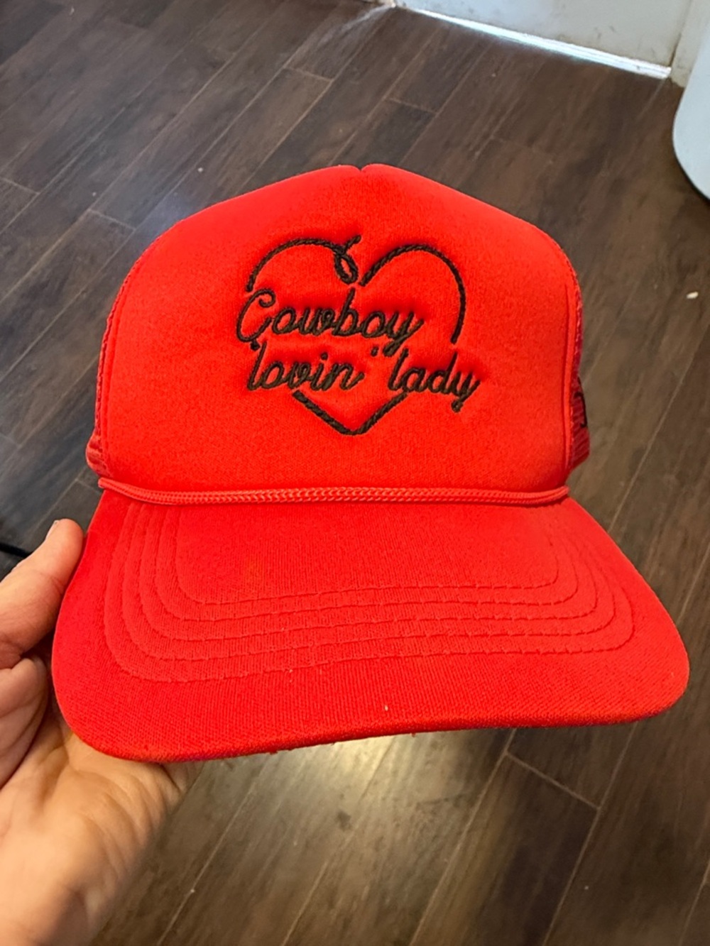 Cowboy Lovin' Lady Red Trucker Hat